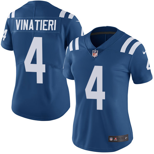 Indianapolis Colts #4 Limited Adam Vinatieri Royal Blue Nike NFL Home Women Vapor Untouchable jerseys->indianapolis colts->NFL Jersey